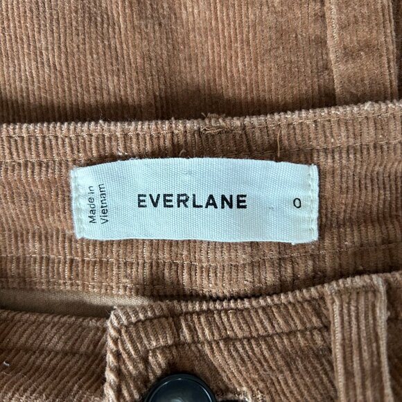 Everlane Corduroy Wide Leg Pants Size 0 Brown High Rise Organic Cotton Womens - Picture 8 of 9